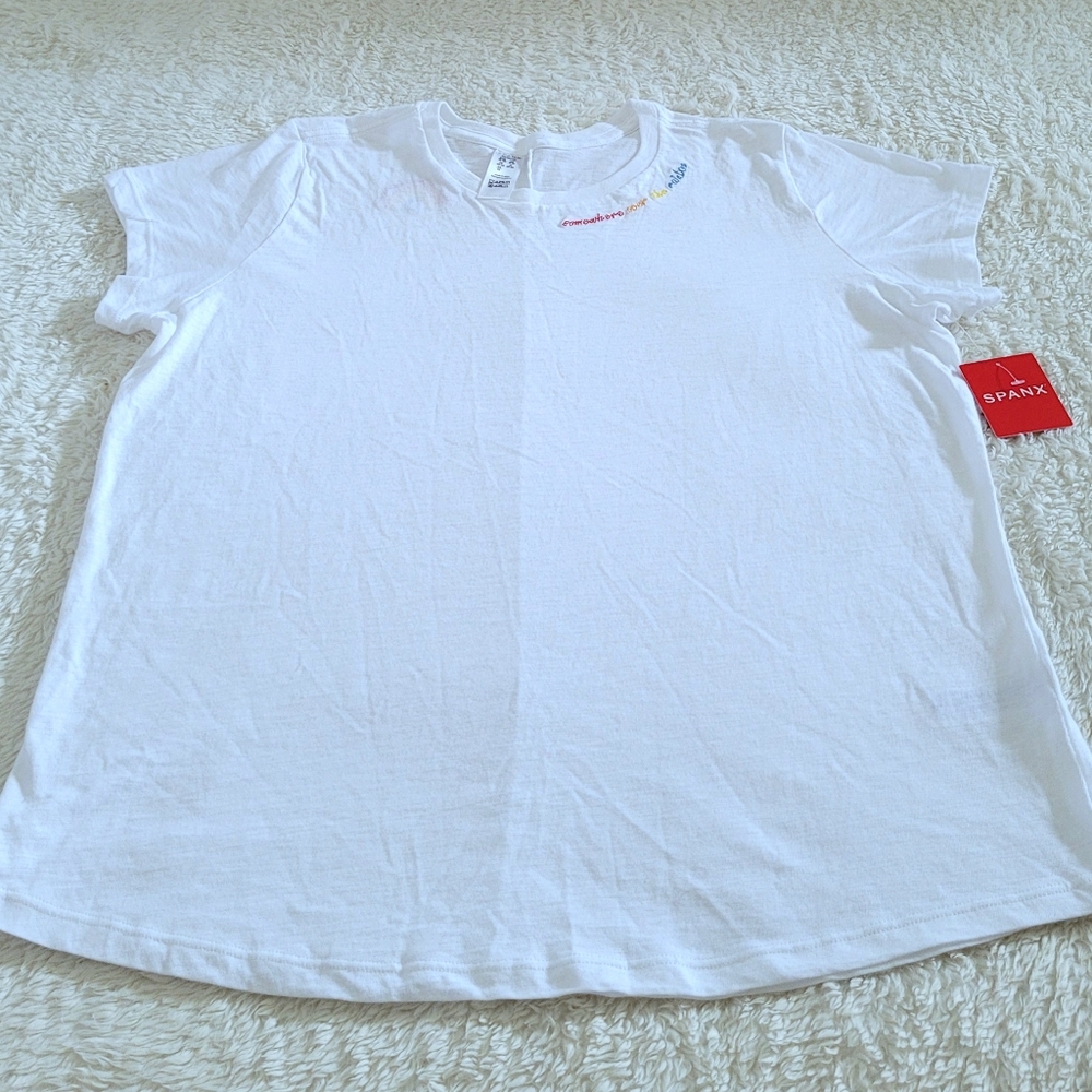 Spanx🩱 "somewhere over the rainbow"🌈 Embroidered Slub Tee👕 - NWT - Picture 13 of 14